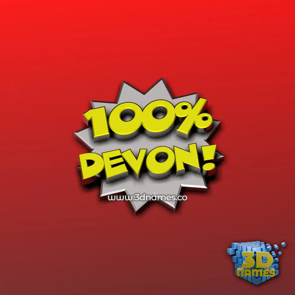 devon in 100 Percent style - 3D name wallpaper