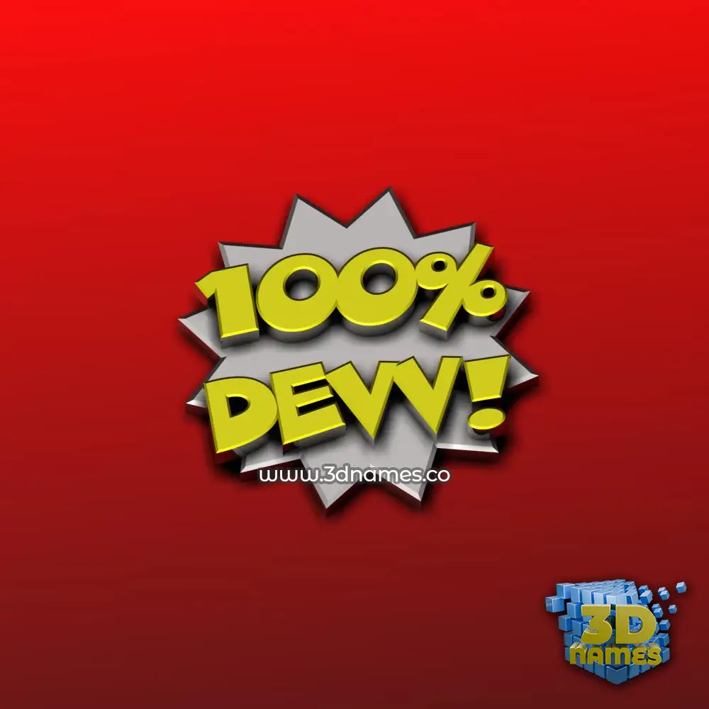 devv in 100 Percent style - 3D name wallpaper