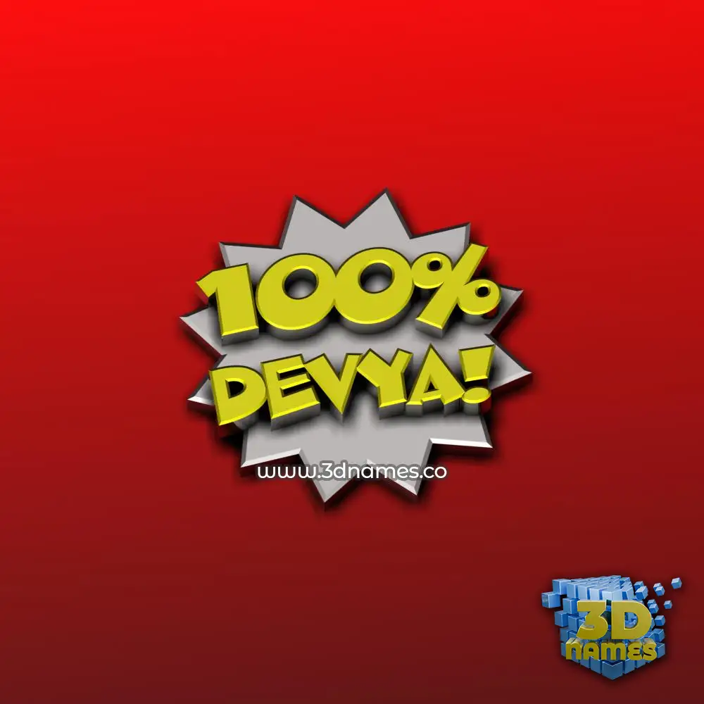 devya in 100 Percent style - 3D name wallpaper