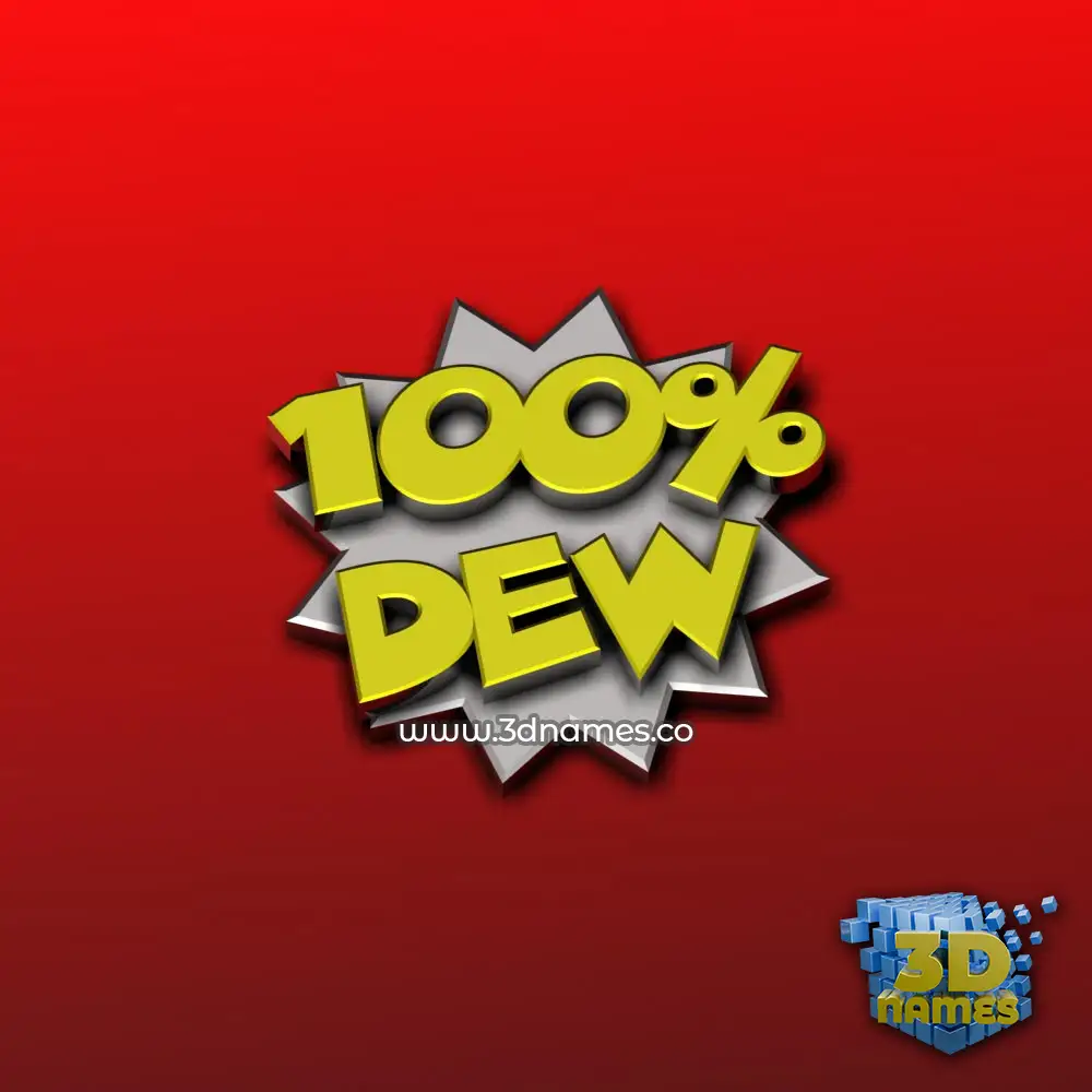 dew in 100 Percent style - 3D name wallpaper