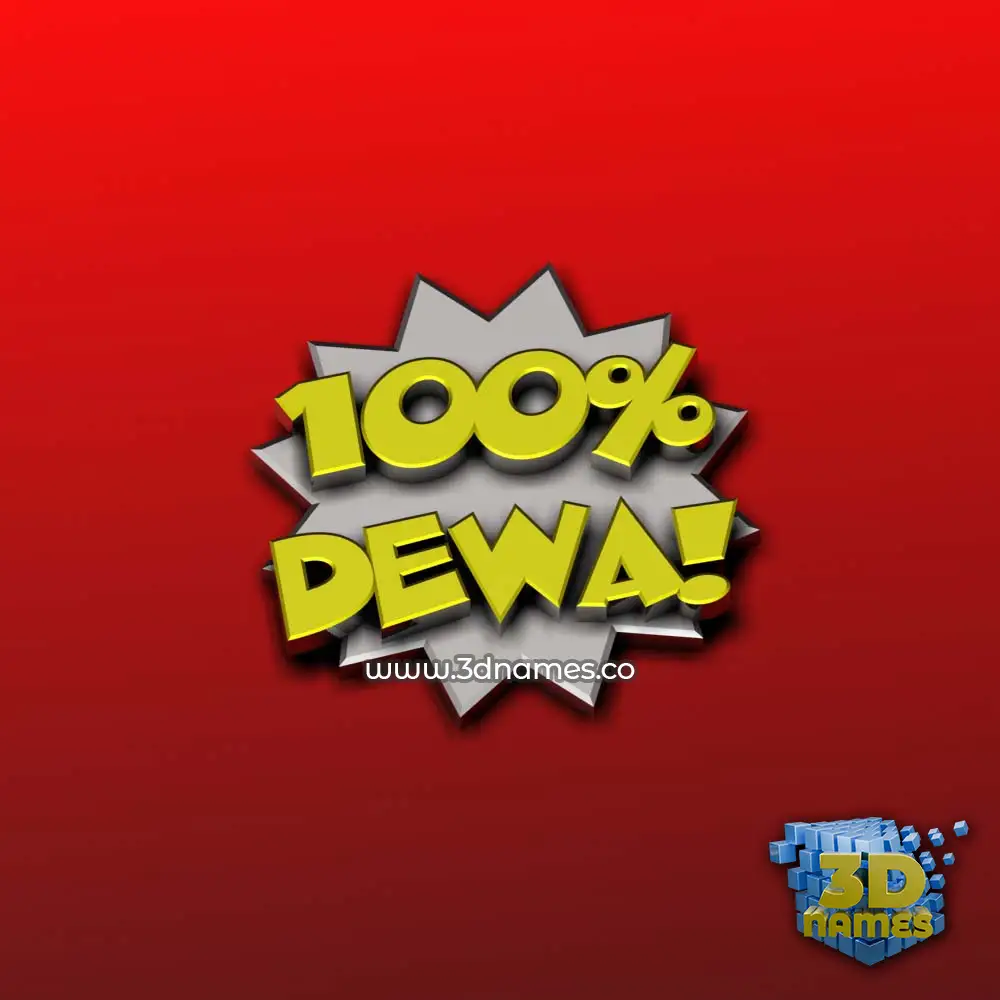 dewa in 100 Percent style - 3D name wallpaper