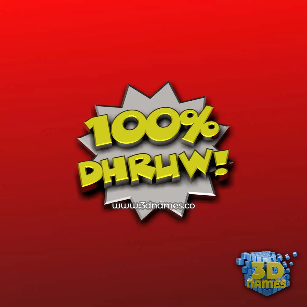 dhruw in 100 Percent style - 3D name wallpaper