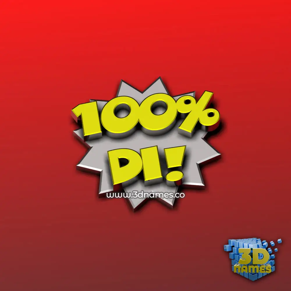 di in 100 Percent style - 3D name wallpaper