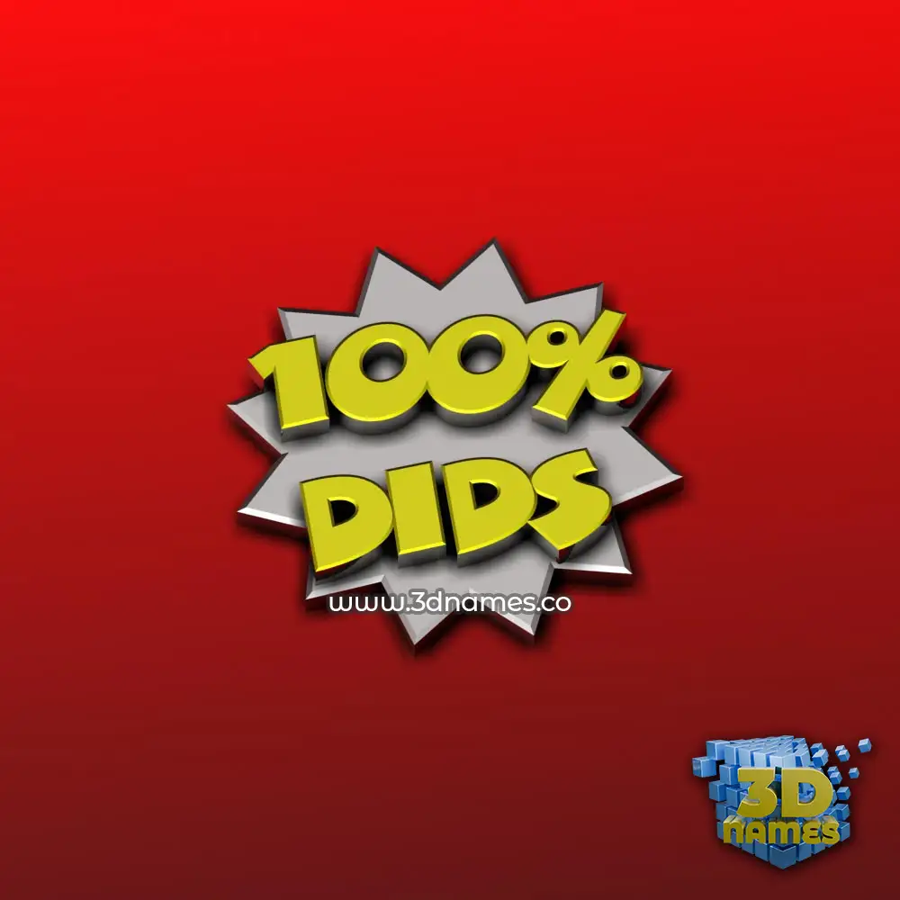 dids in 100 Percent style - 3D name wallpaper