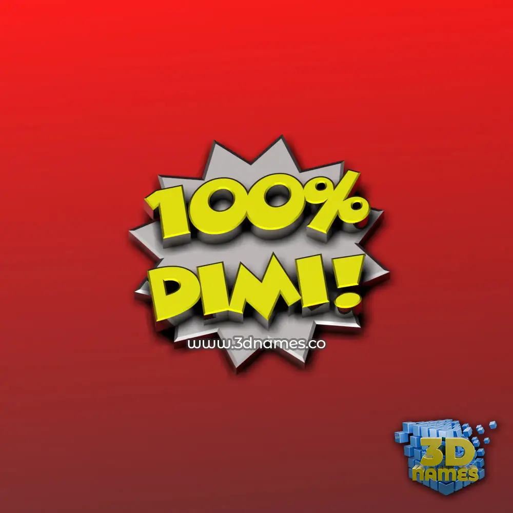dimi in 100 Percent style - 3D name wallpaper