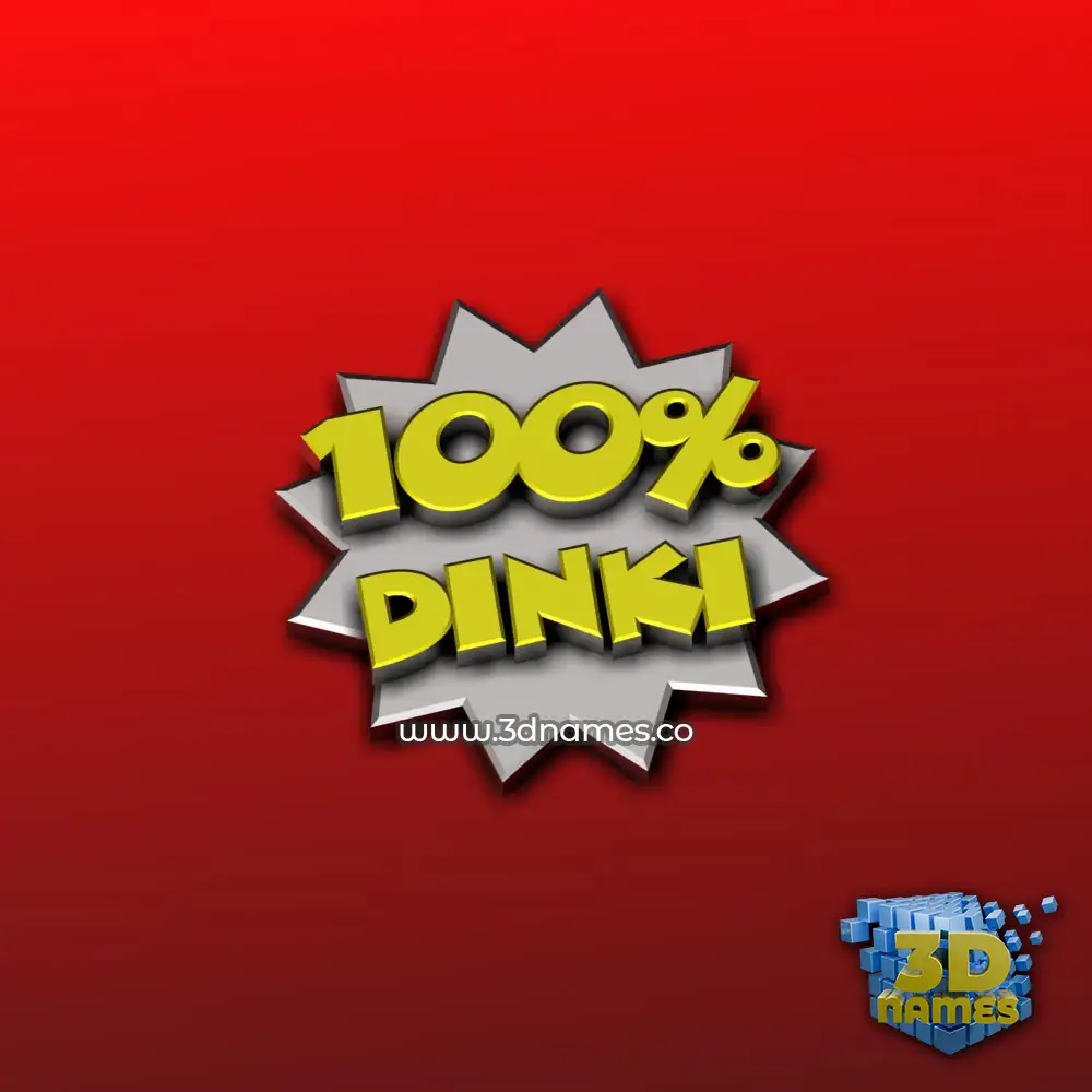 dinki in 100 Percent style - 3D name wallpaper