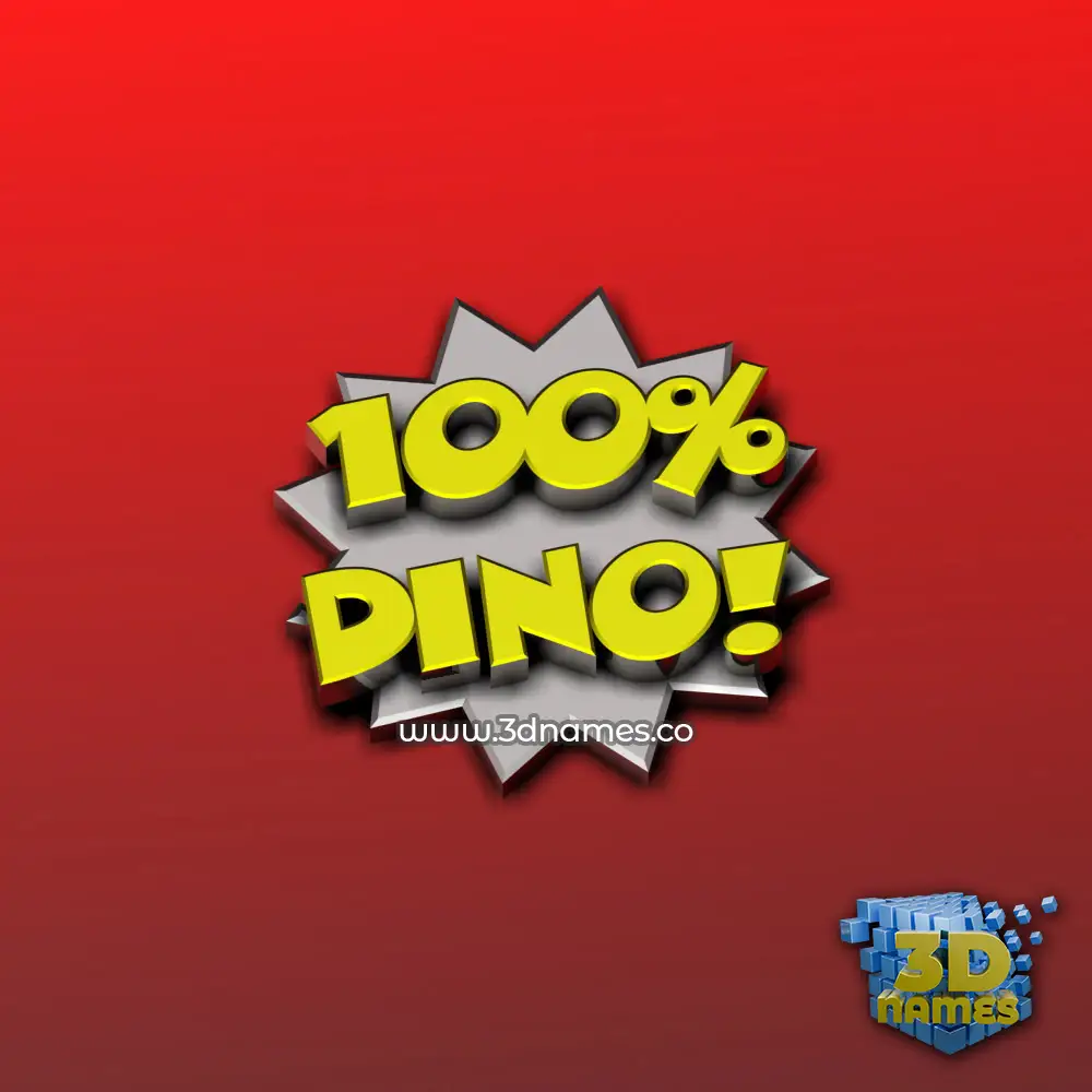 dino in 100 Percent style - 3D name wallpaper