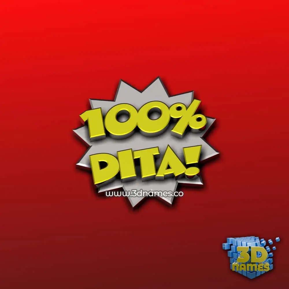 dita in 100 Percent style - 3D name wallpaper