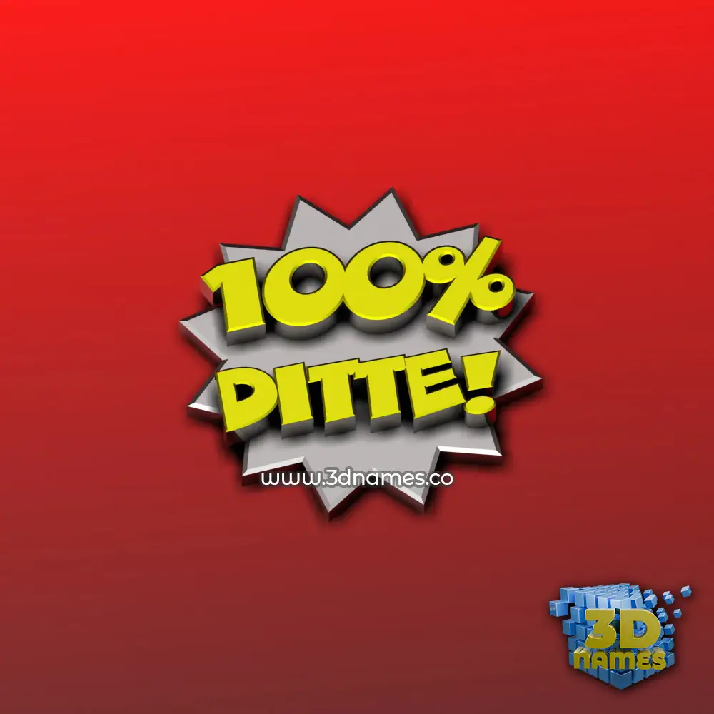 ditte in 100 Percent style - 3D name wallpaper