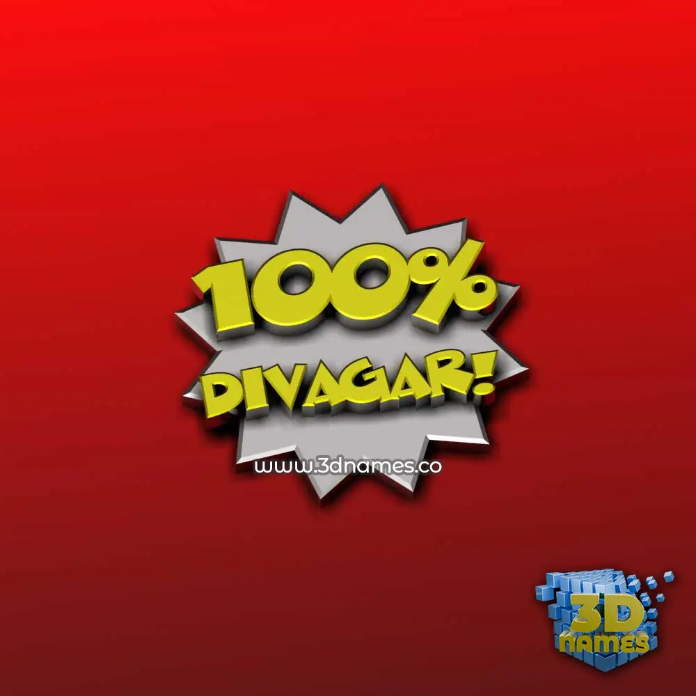 divagar in 100 Percent style - 3D name wallpaper