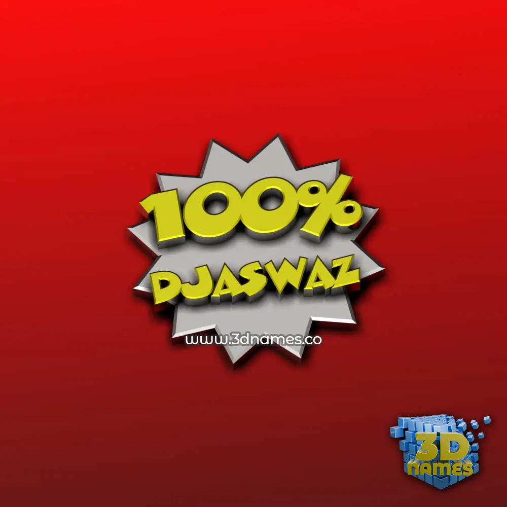 djaswaz in 100 Percent style - 3D name wallpaper