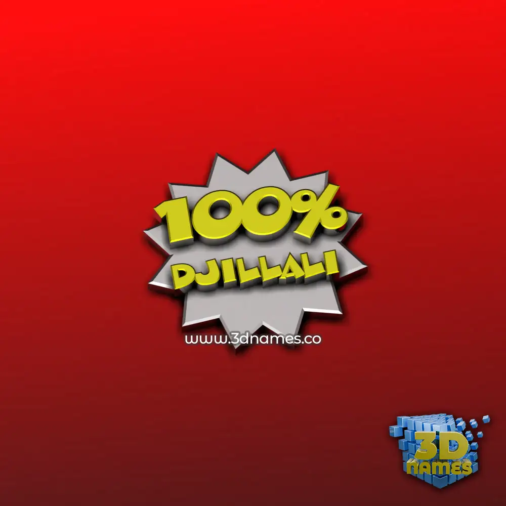 djillali in 100 Percent style - 3D name wallpaper