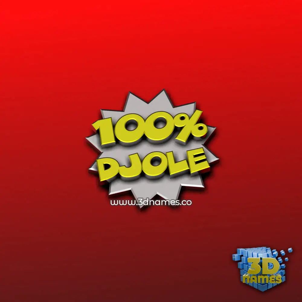 djole in 100 Percent style - 3D name wallpaper