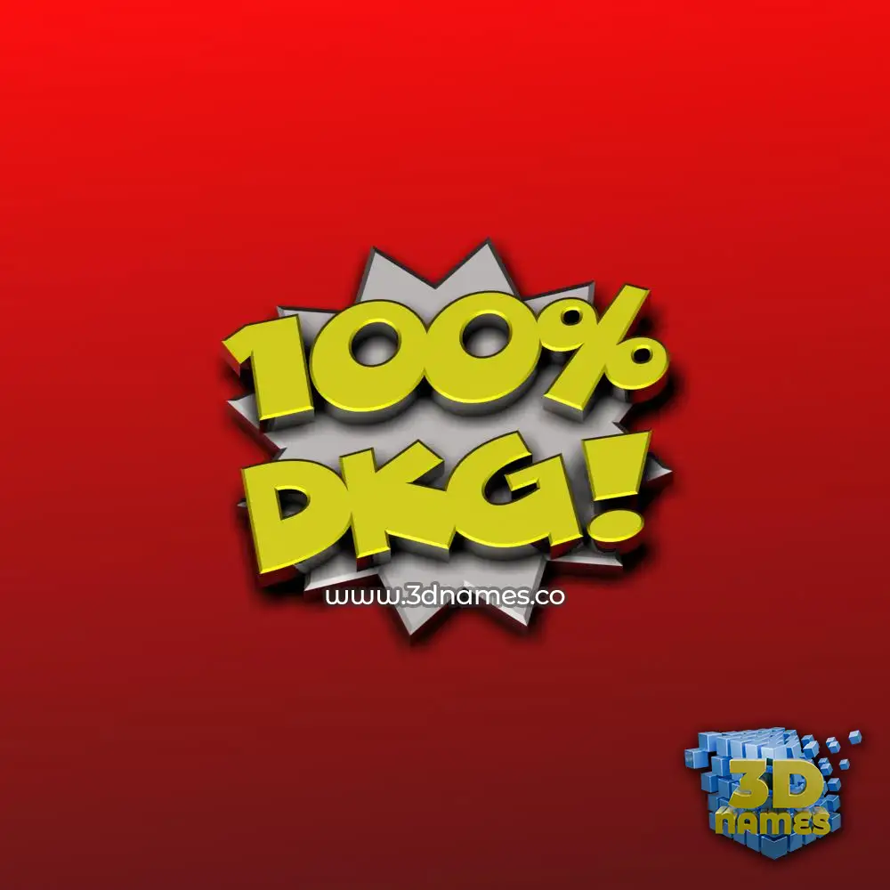 dkg in 100 Percent style - 3D name wallpaper