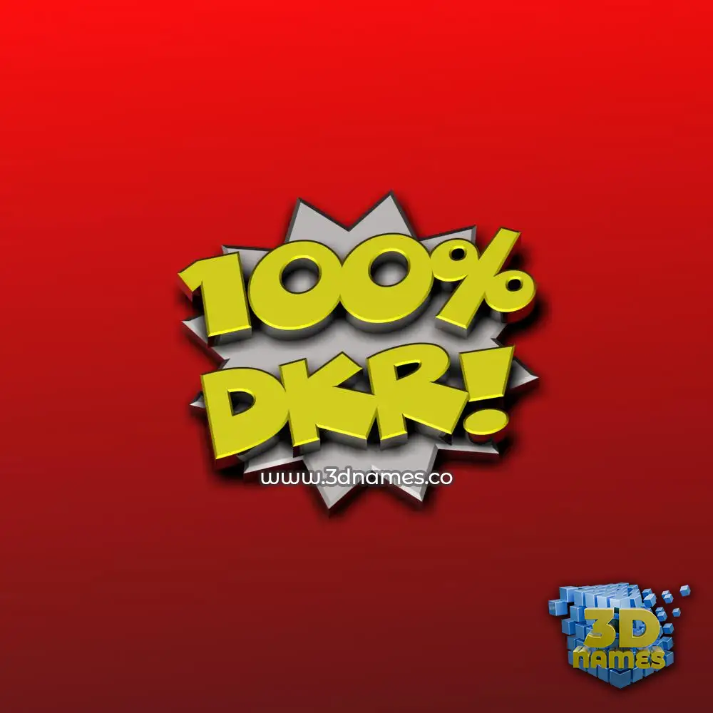 dkr in 100 Percent style - 3D name wallpaper