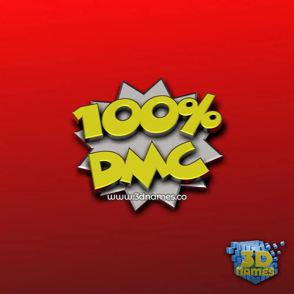 dmc in 100 Percent style - 3D name wallpaper