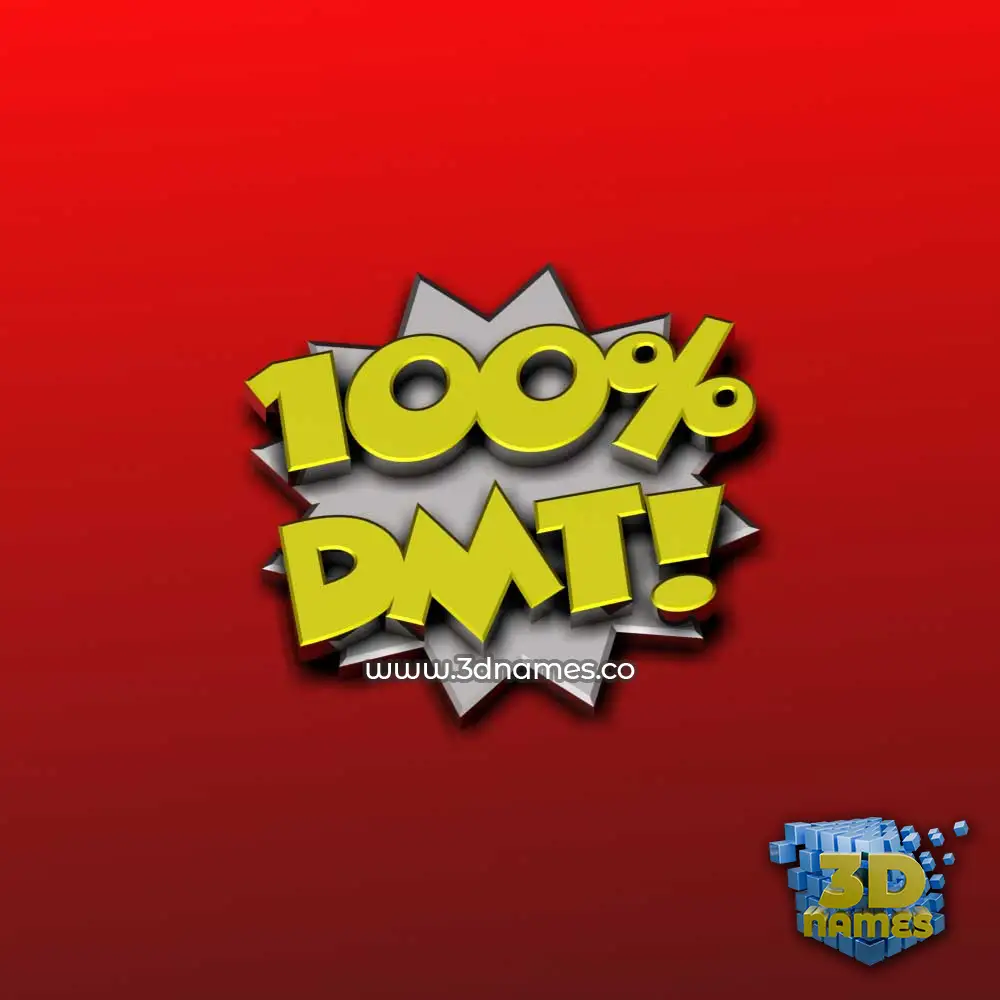 dmt in 100 Percent style - 3D name wallpaper