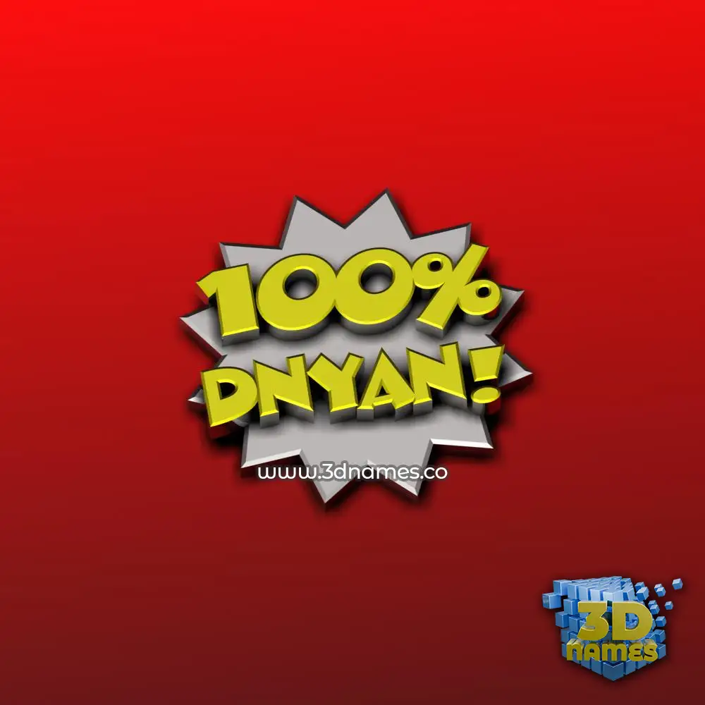 dnyan in 100 Percent style - 3D name wallpaper