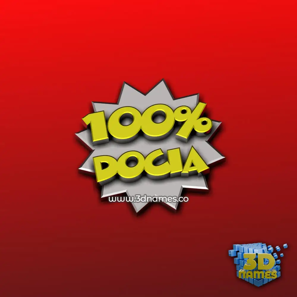 docia in 100 Percent style - 3D name wallpaper
