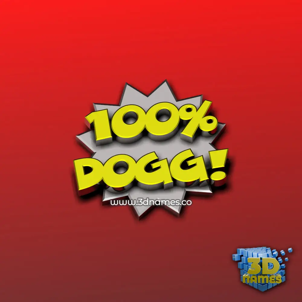 dogg in 100 Percent style - 3D name wallpaper