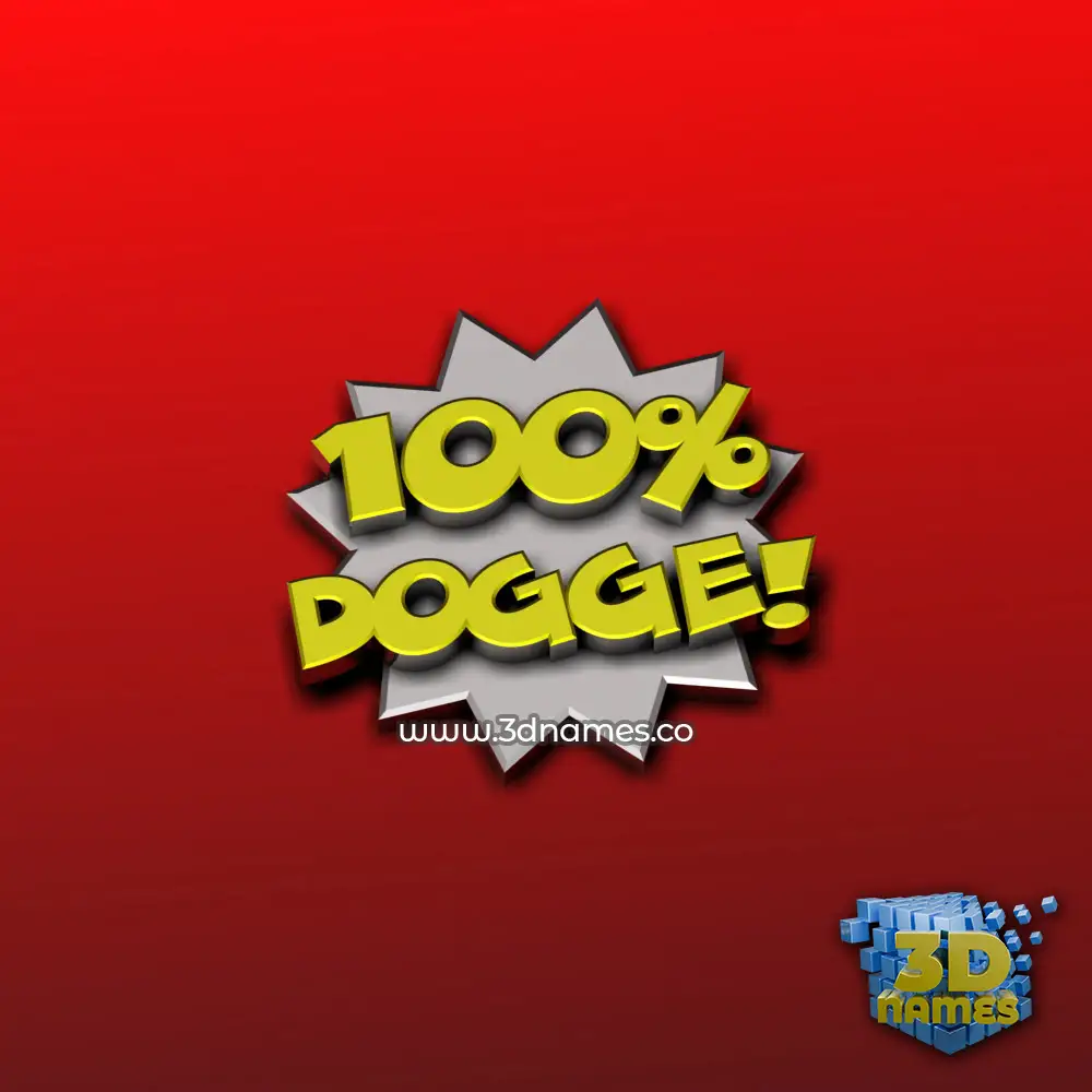 dogge in 100 Percent style - 3D name wallpaper