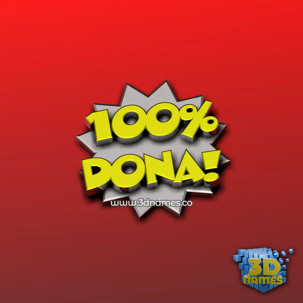 dona in 100 Percent style - 3D name wallpaper