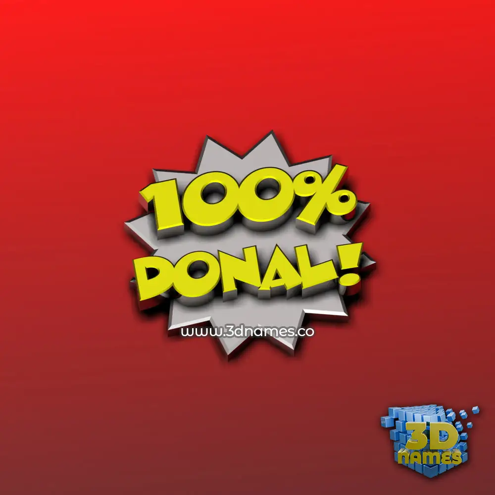donal in 100 Percent style - 3D name wallpaper