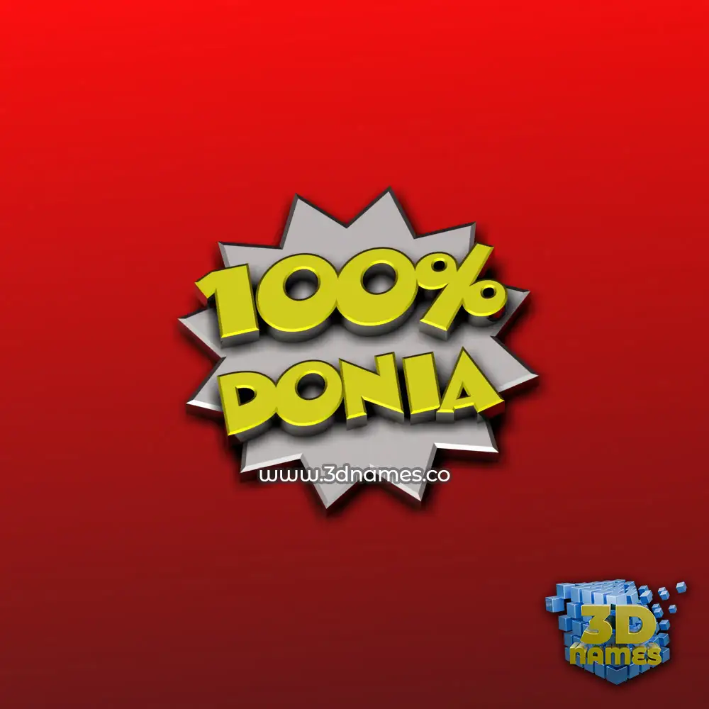 donia in 100 Percent style - 3D name wallpaper