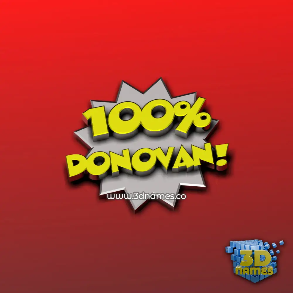 donovan in 100 Percent style - 3D name wallpaper