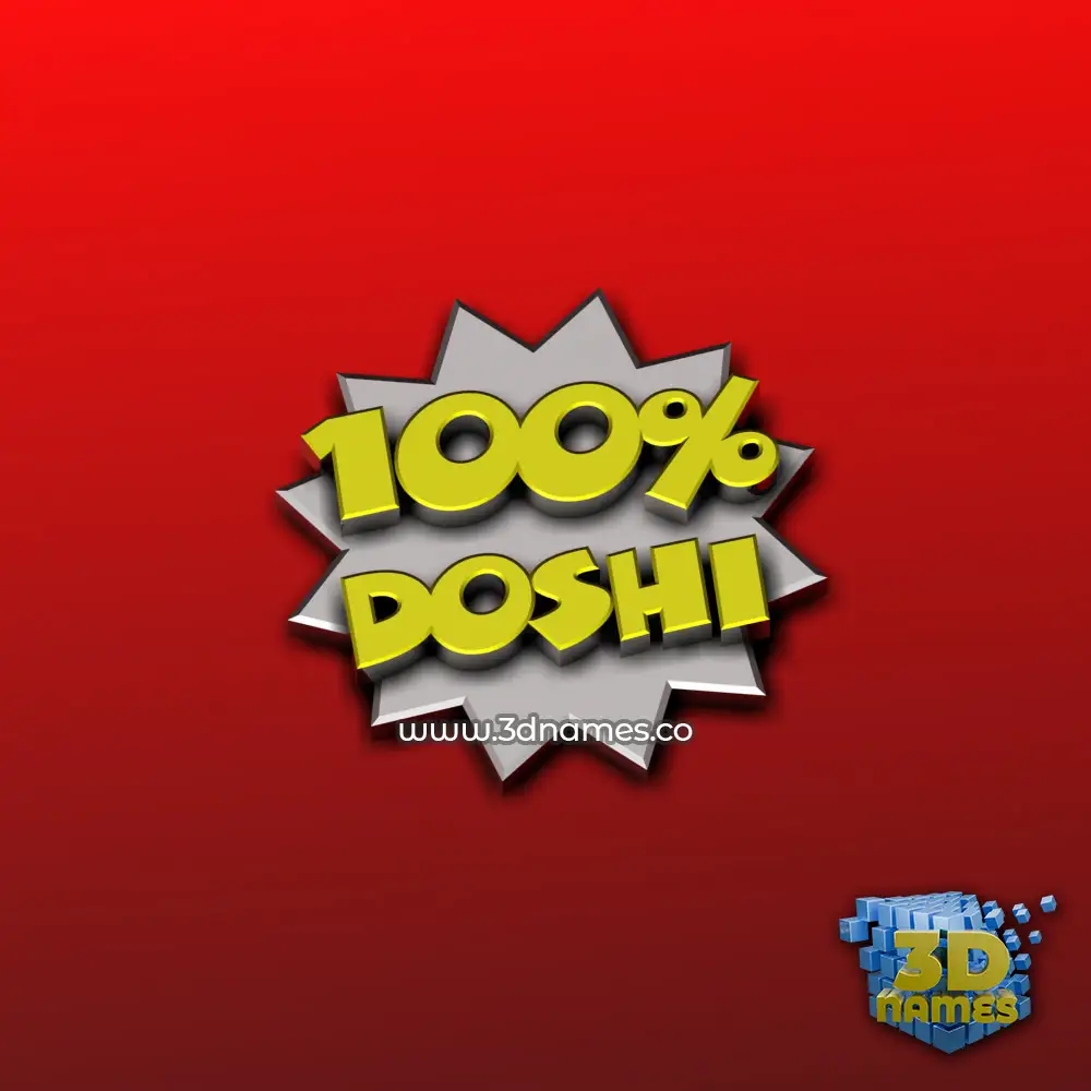 doshi in 100 Percent style - 3D name wallpaper