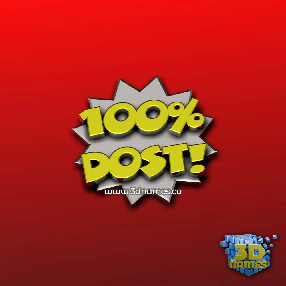 dost in 100 Percent style - 3D name wallpaper