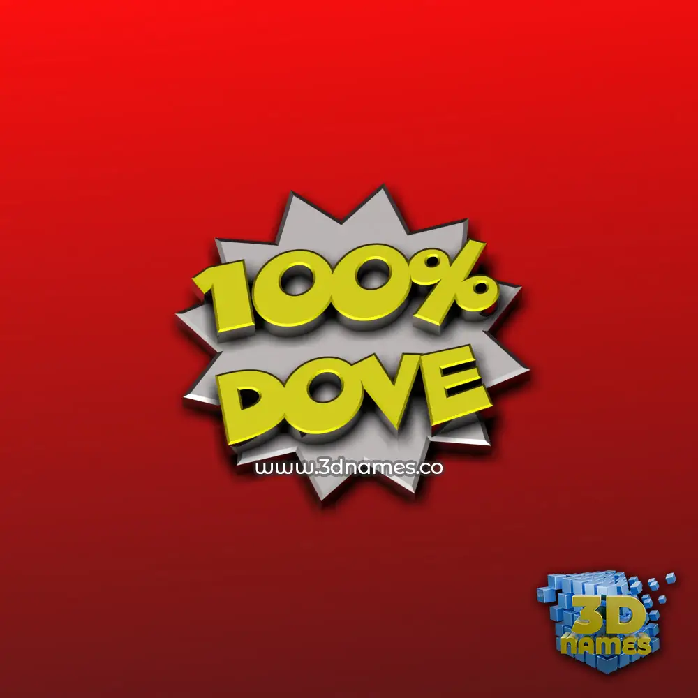 dove in 100 Percent style - 3D name wallpaper
