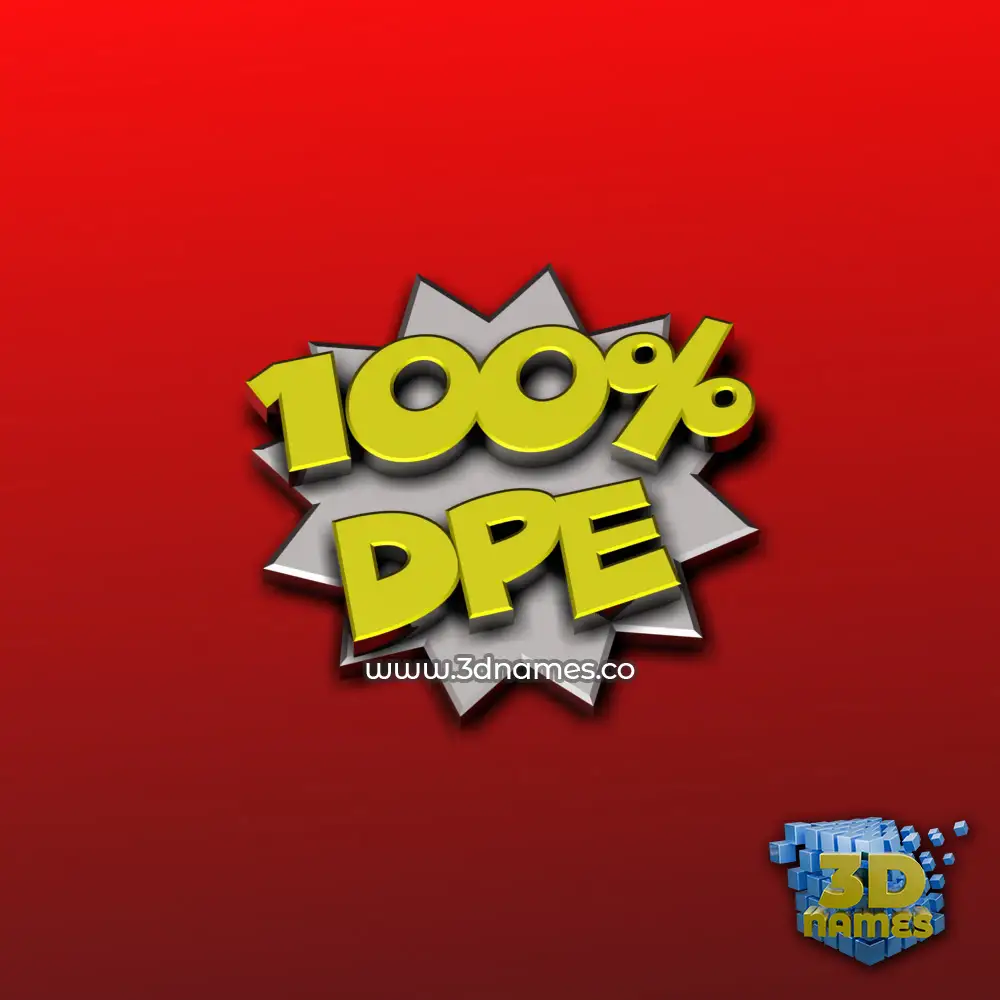 dpe in 100 Percent style - 3D name wallpaper