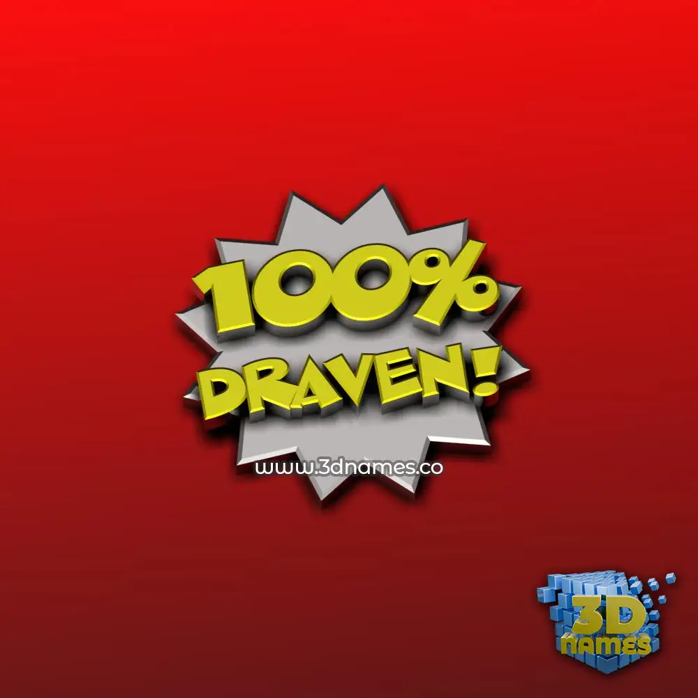 draven in 100 Percent style - 3D name wallpaper