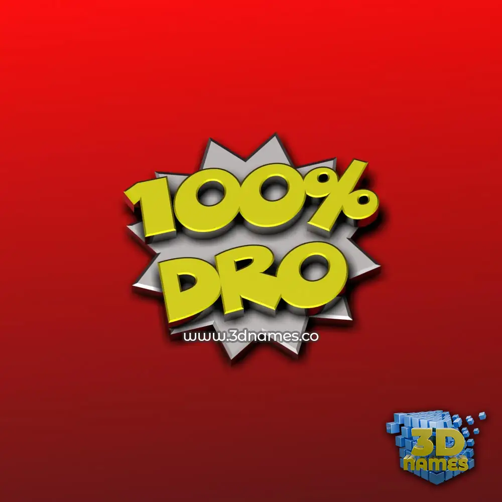 dro in 100 Percent style - 3D name wallpaper
