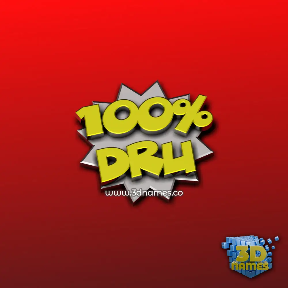 dru in 100 Percent style - 3D name wallpaper