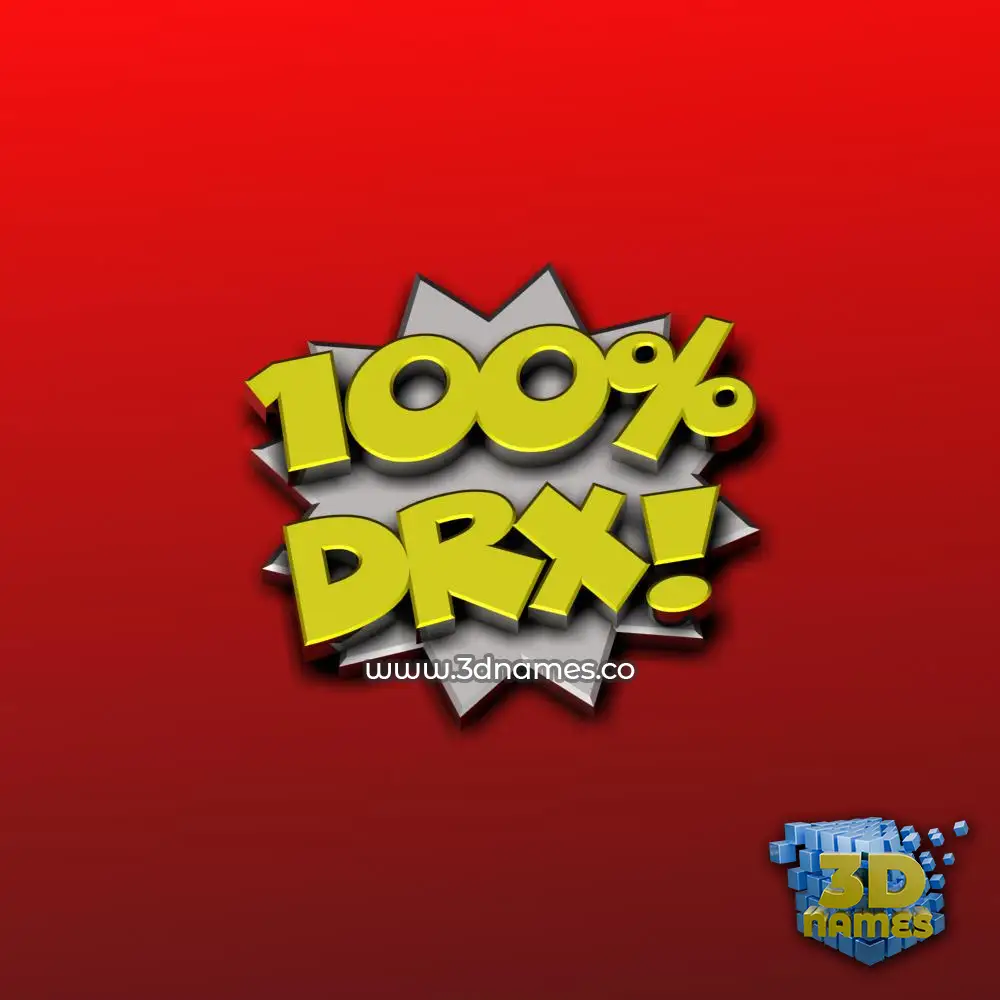 drx in 100 Percent style - 3D name wallpaper
