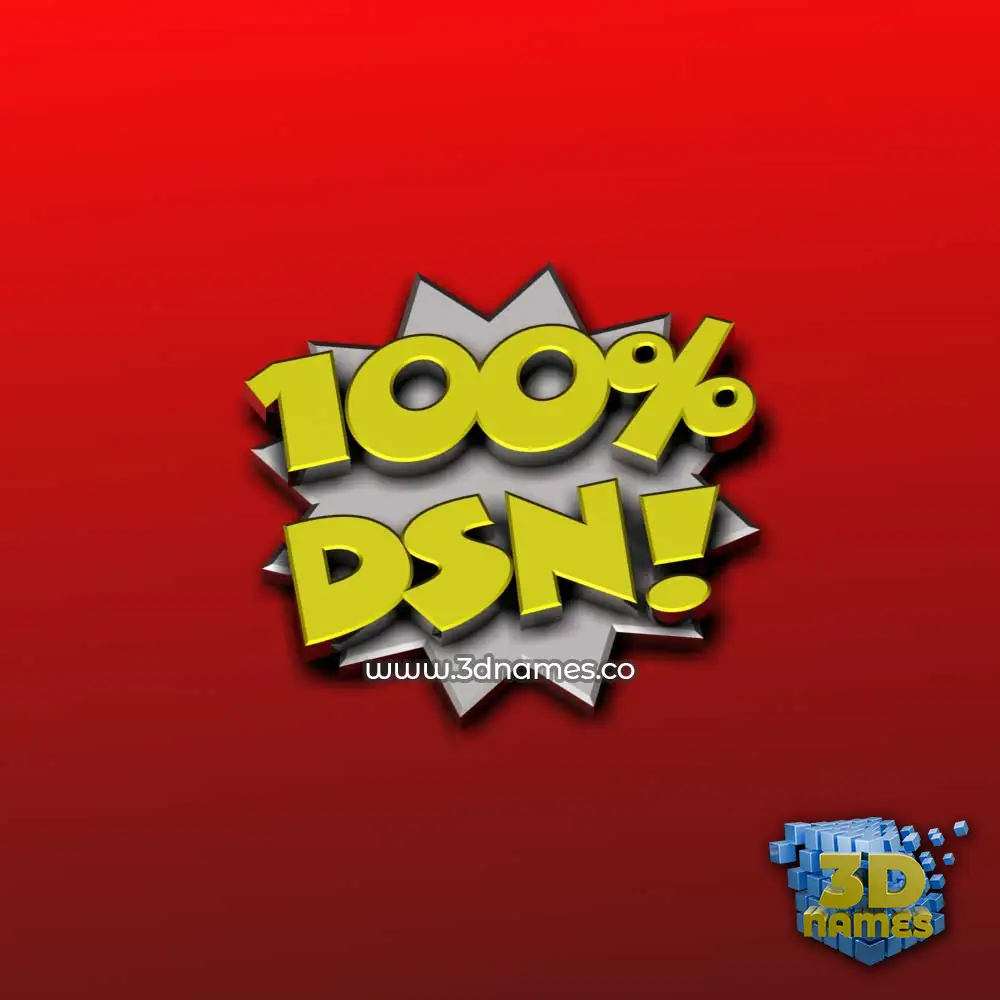 dsn in 100 Percent style - 3D name wallpaper
