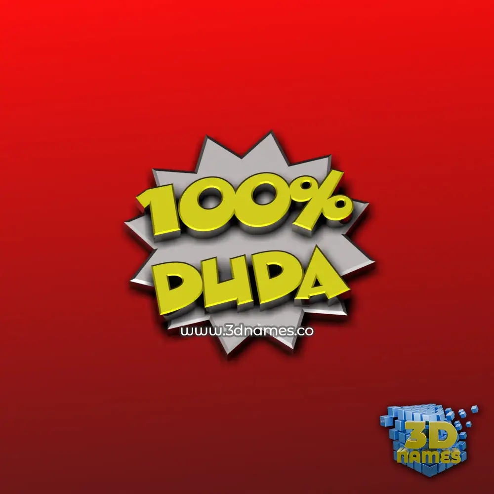 duda in 100 Percent style - 3D name wallpaper