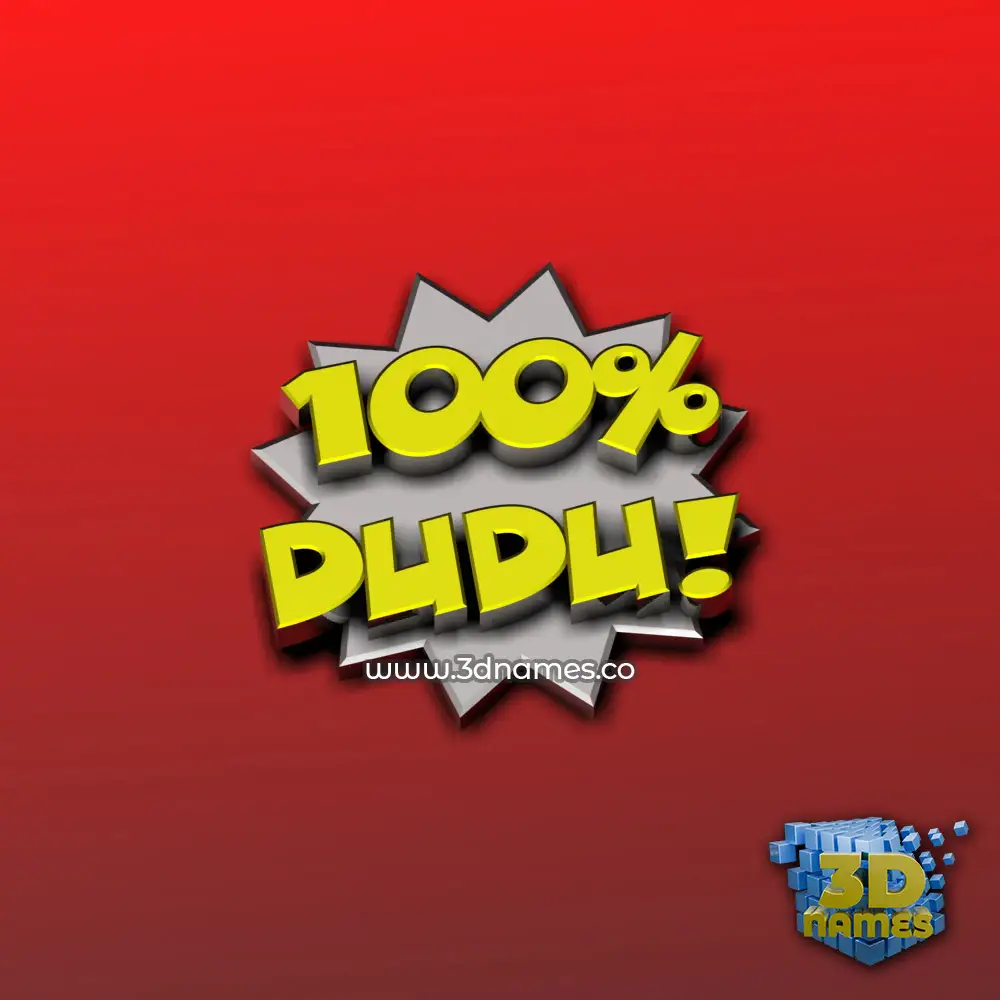 dudu in 100 Percent style - 3D name wallpaper