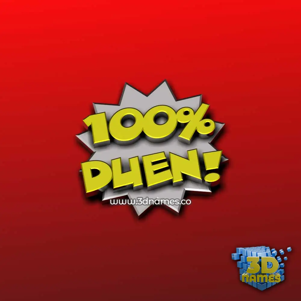 duen in 100 Percent style - 3D name wallpaper