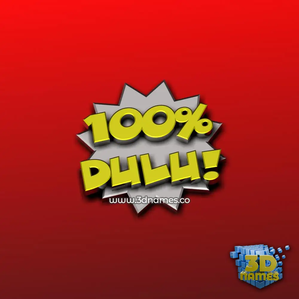 dulu in 100 Percent style - 3D name wallpaper