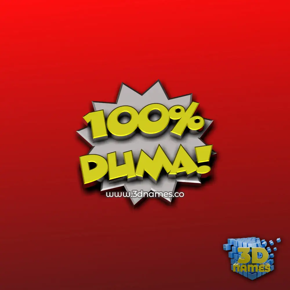 duma in 100 Percent style - 3D name wallpaper