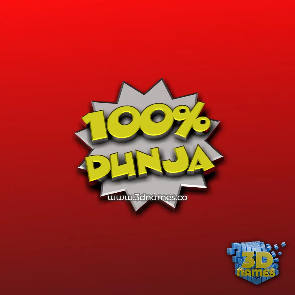 dunja in 100 Percent style - 3D name wallpaper