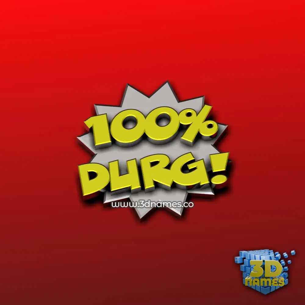 durg in 100 Percent style - 3D name wallpaper