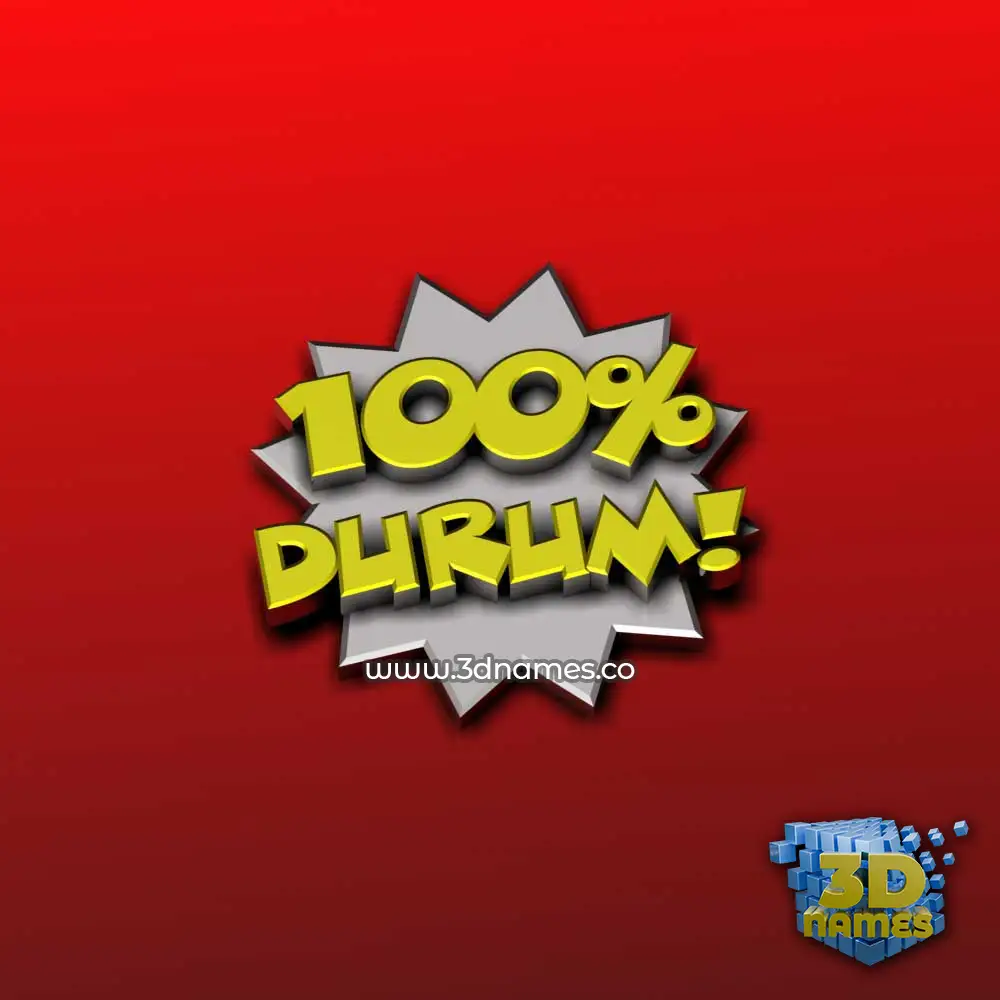 durum in 100 Percent style - 3D name wallpaper