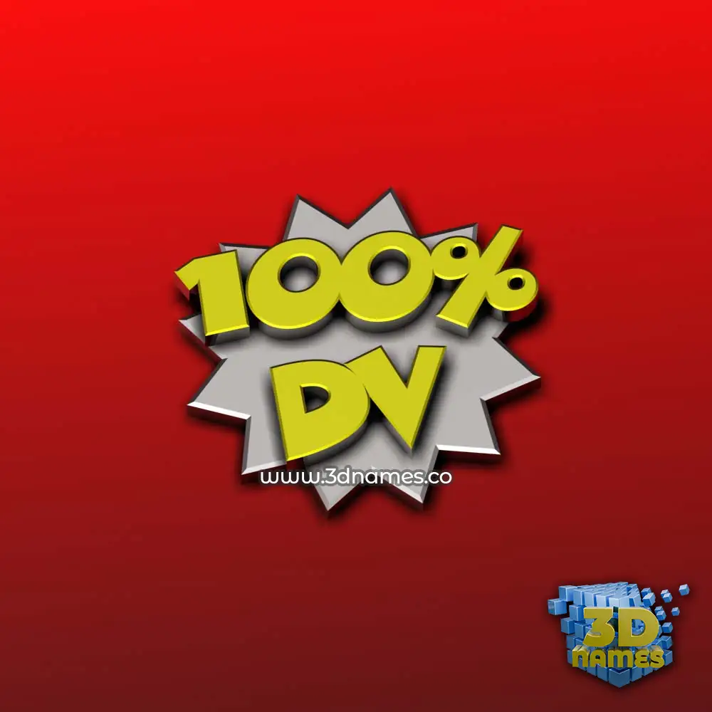 dv in 100 Percent style - 3D name wallpaper