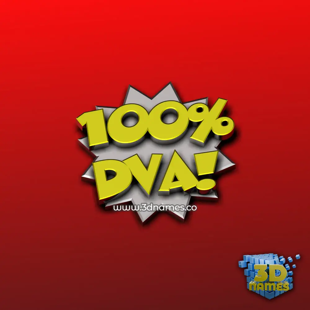 dva in 100 Percent style - 3D name wallpaper
