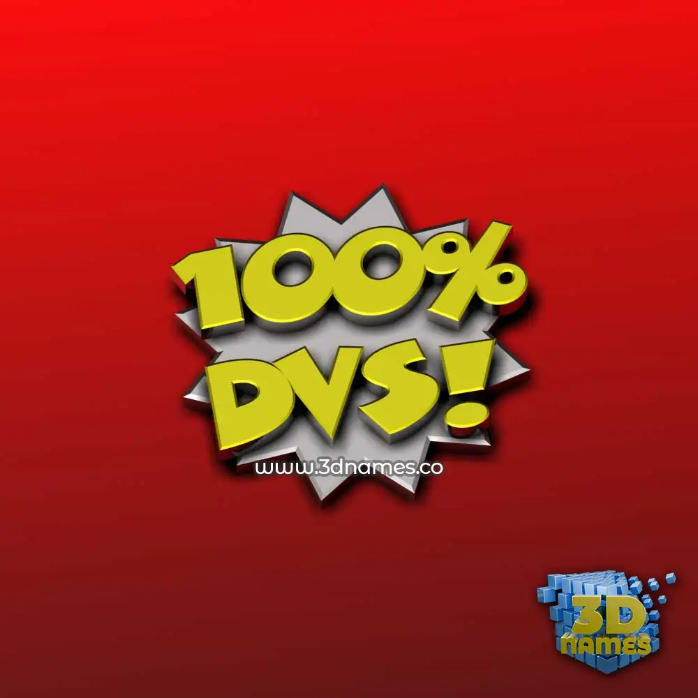 dvs in 100 Percent style - 3D name wallpaper