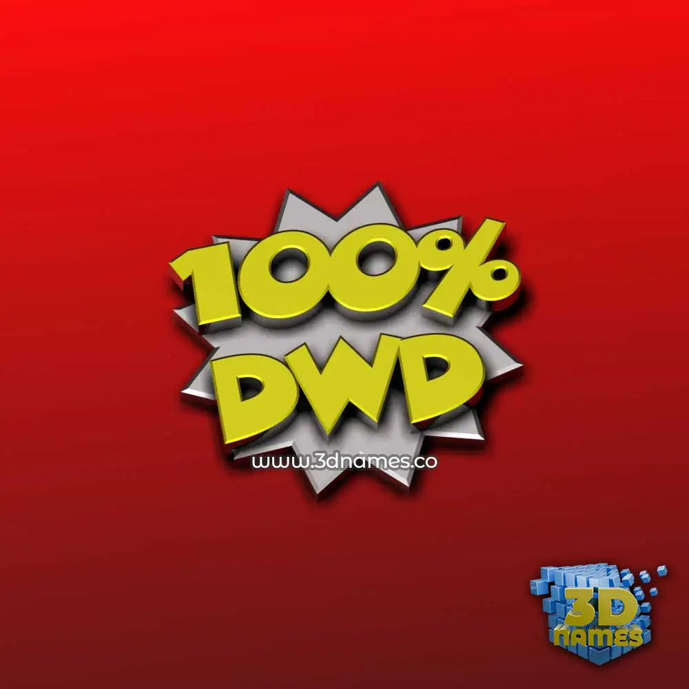 dwd in 100 Percent style - 3D name wallpaper